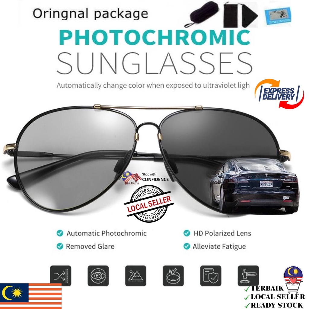 AVIATOR STYLE PHOTOCHROMIC POLARISED ANTI BLUE LIGHT CLEAR LENS NO POWER EYEGLASSES COMPUTER SUNGLASSES MEN UNISEX