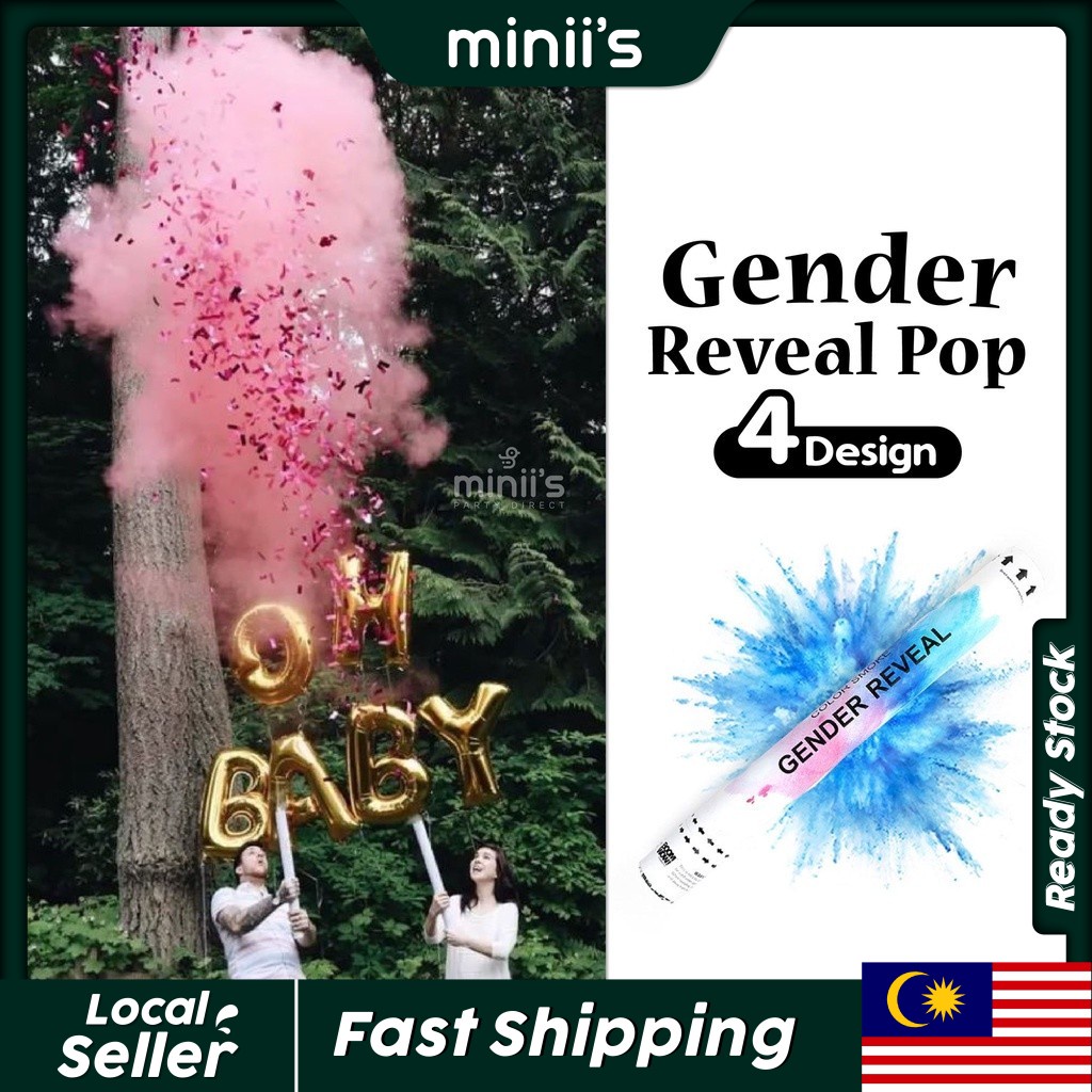 Miniis Cannon Gender Reveal Popper Paper Powder Pop For Gender Reveal Decorations and Baby Gender Reveal Party Supplies