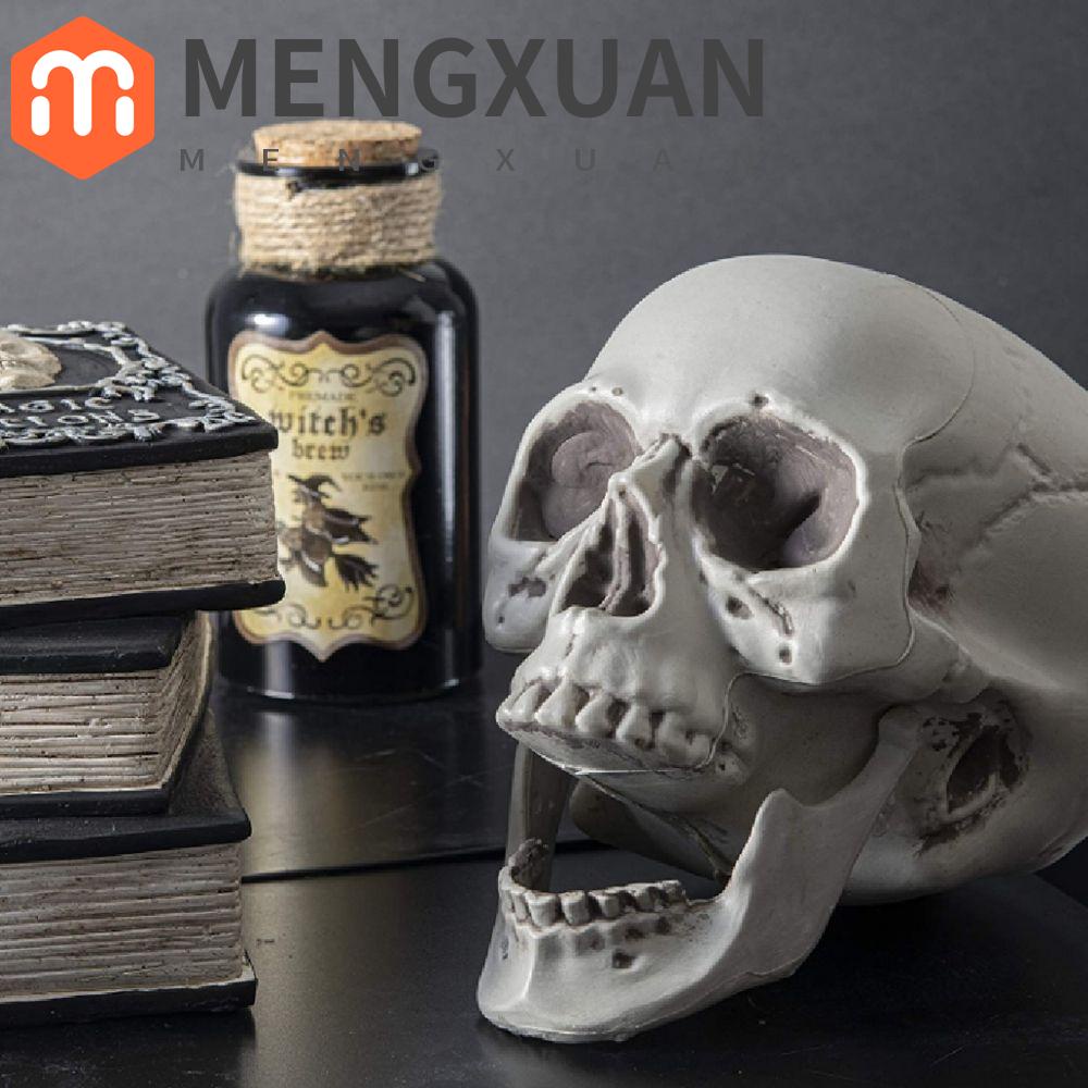 MENGXUAN Photo Prop Skull Head Hanging Skull Bone Photo Prop Sculpture Statue Party Bar Halloween Decoration Horror Skelet Bone Skeleton