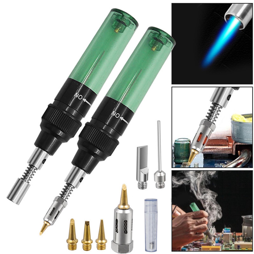 Wireless 4 IN 1 Butane Gas Soldering Iron Gas Blow Torch Gun Blow Pen Torch Heating Welding Tools 1300 Celsius Butane Solder