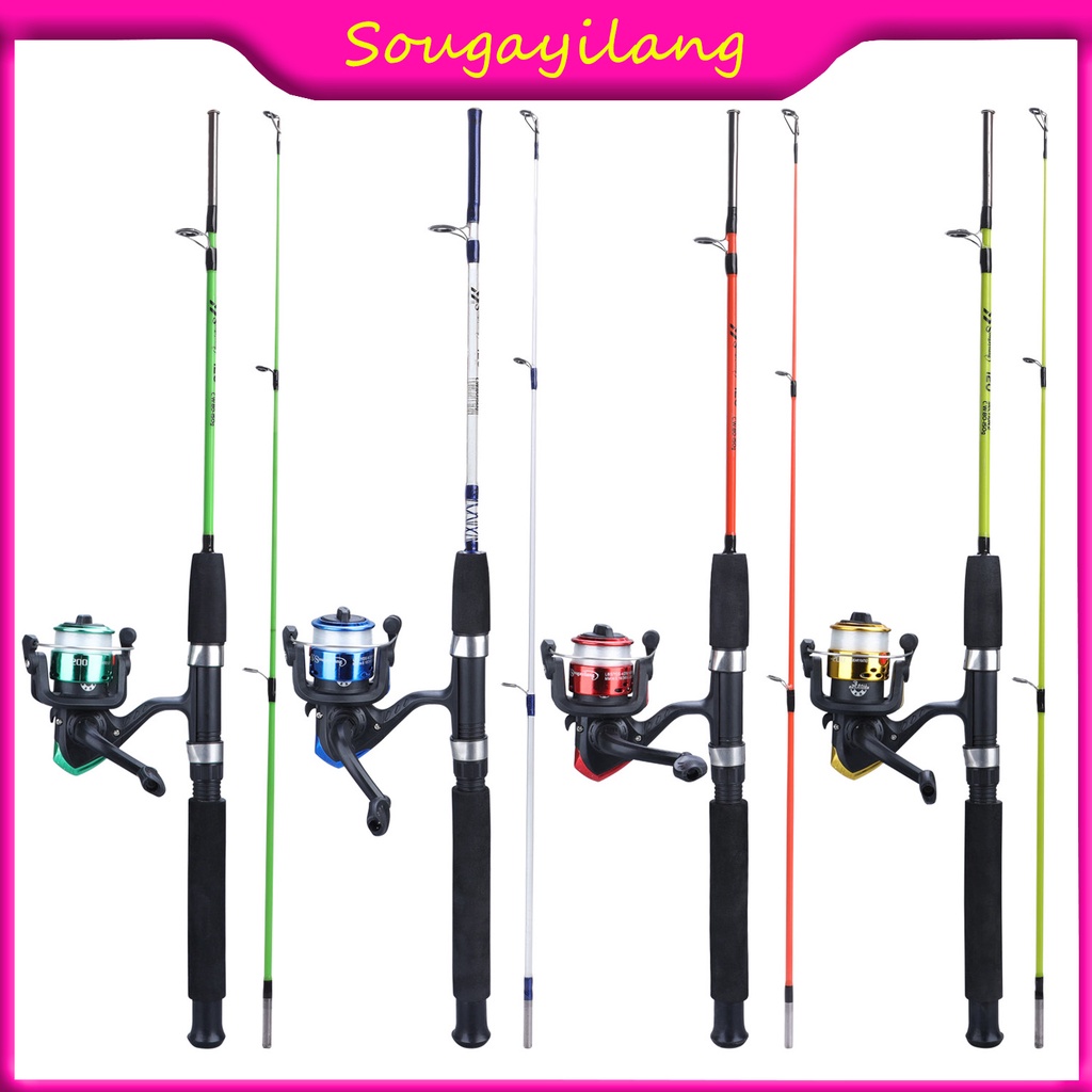 Sougayilang Spinning Rod With Gear Ratio 5.2:1 Spinning Reel With Fishing Line For Freshwater/Saltwater (1.2M)