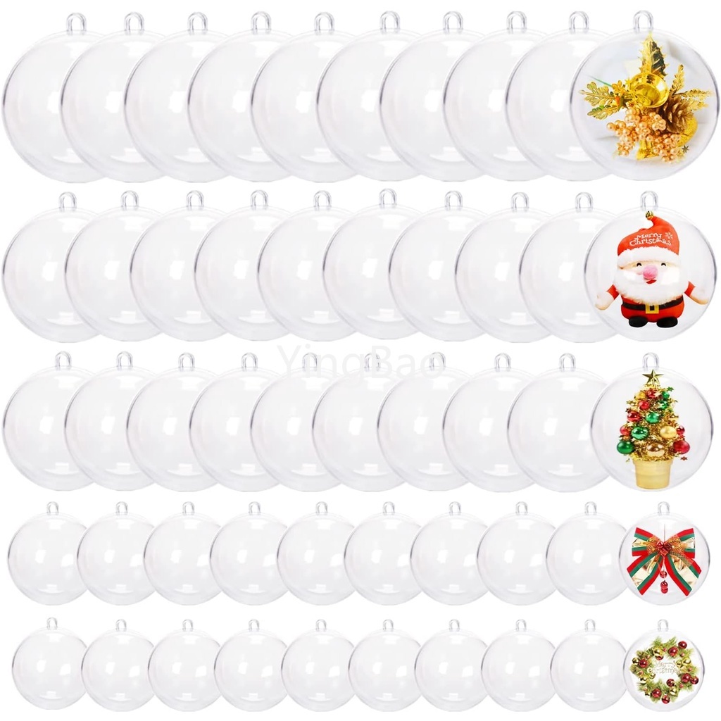 10 Pairs Clear Christmas Ornaments Ball,Clear Fillable Ornaments Ball,Craft Plastic Ball Ornament,Christmas Decor,Gift Box(3-12cm Optional)