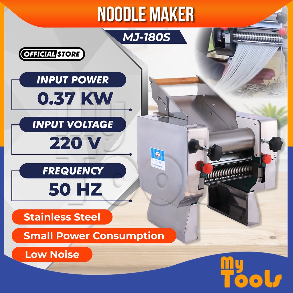 Mytools Heavy Duty Full Stainless Steel Noodles Maker Machine MJ-180S Dough Sheeter Cutter Pasta Pan Mee