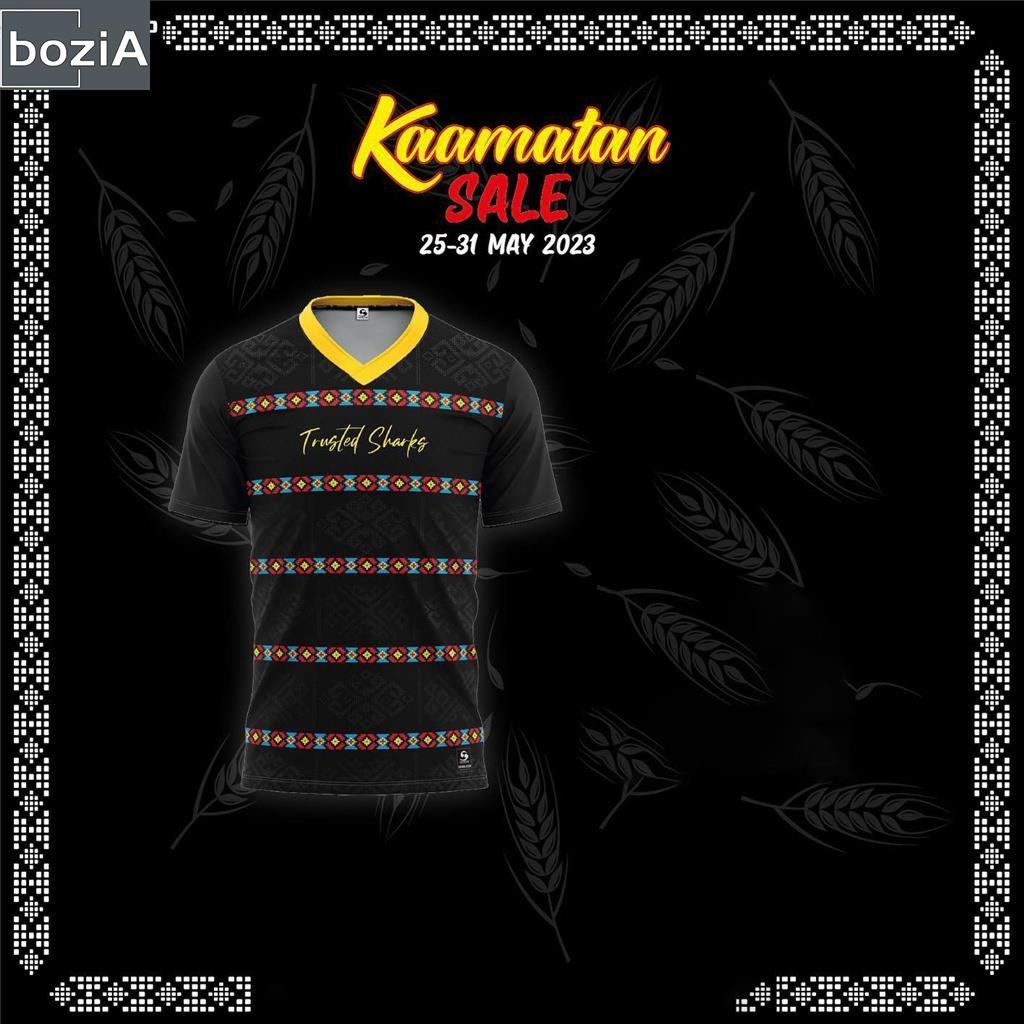 T-shirt KDMR Premium Edition (Kadazan Penampang) Jersey Corak Etnik Berkolar（Q3855）Full Sublimation（full-size Ready Stock）