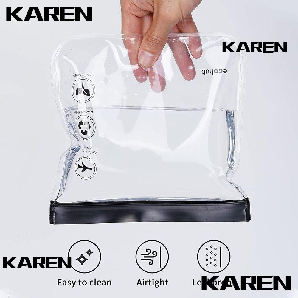 KAREN1 2Pcs Travel Toiletry Bags, Sealed Security Liquids Bag, Portable EVA Waterproof 20x20cm Makeup Bag Airport