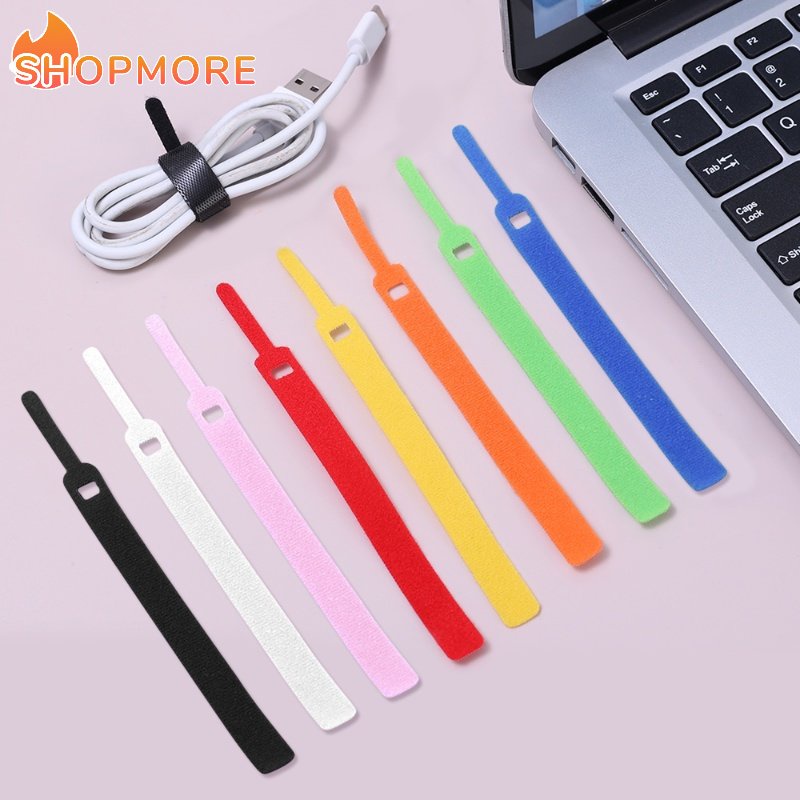 Candy Color Data Cable Tie / Needle-shaped Releasable Cable Management Straps / Reusable Earphone Mouse Cord Organizer