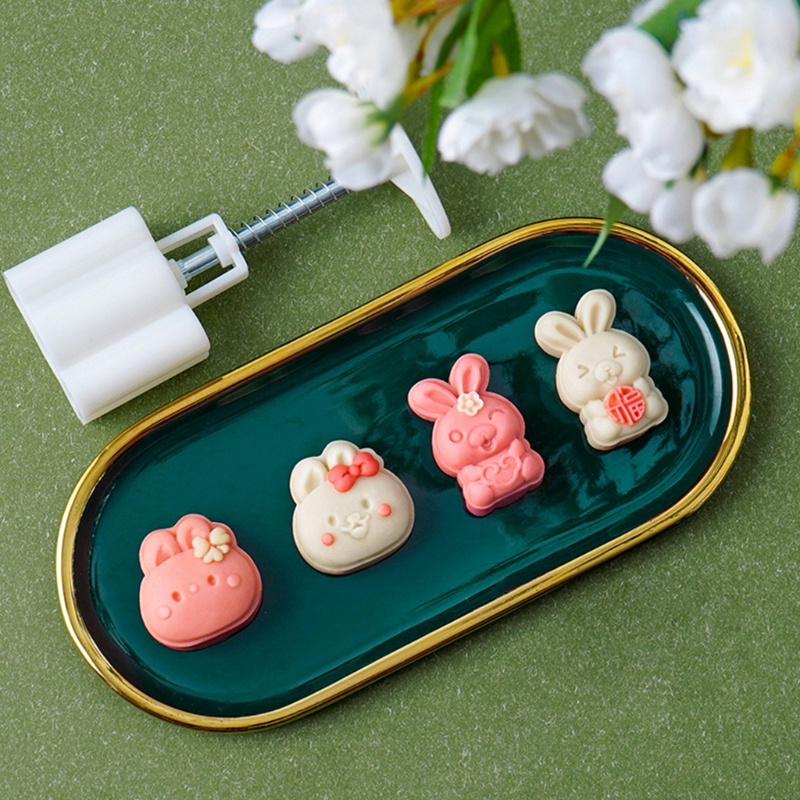 IVY Mooncake Press Molds Mid-Autumn Festival Rabbit Cutters Biscuit-Fondant Dessert