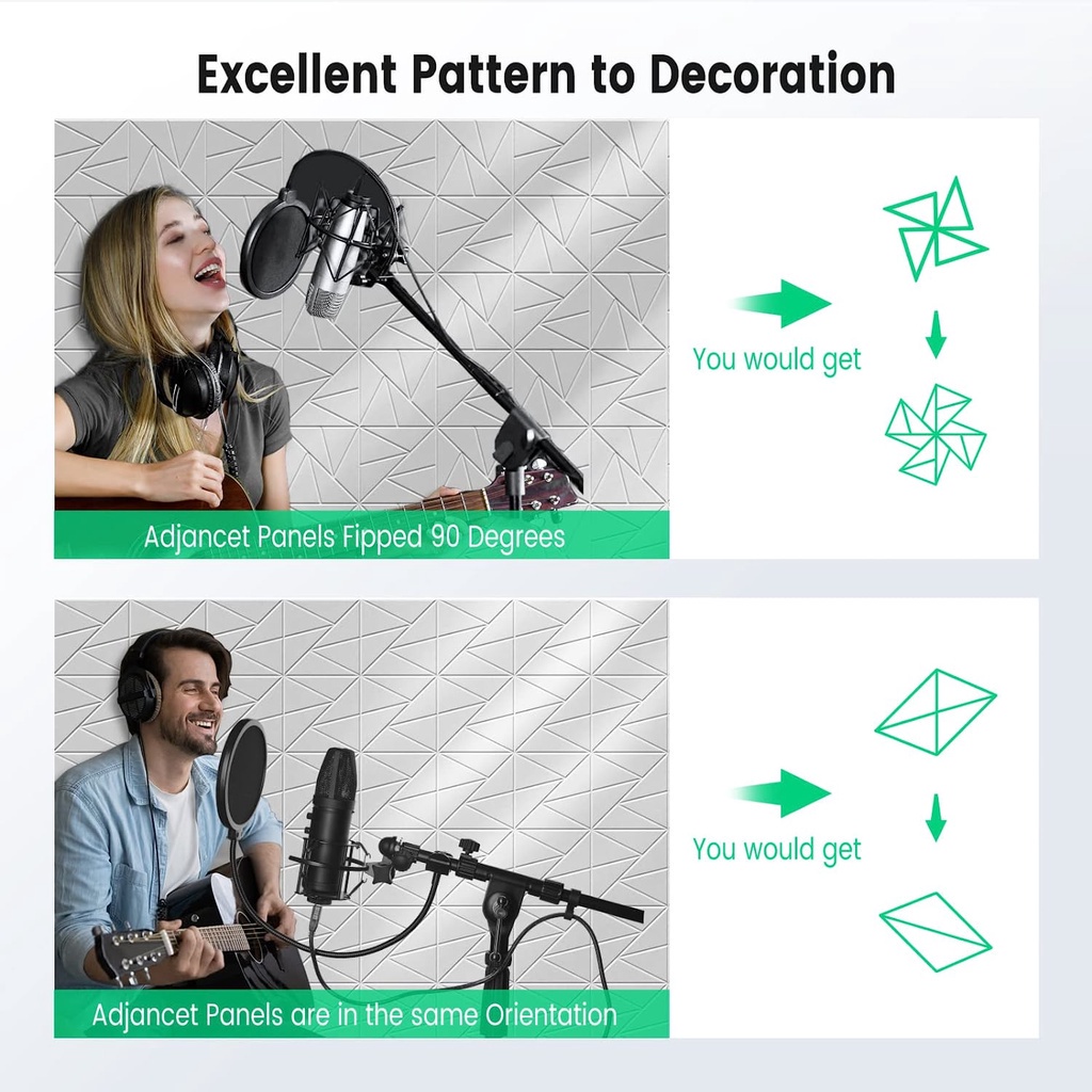 Acoustic Panels With Self-Adhesive Sound Proof Foam Panel  High Density Soundproof Wall Ceiling Door for Home Studio Off