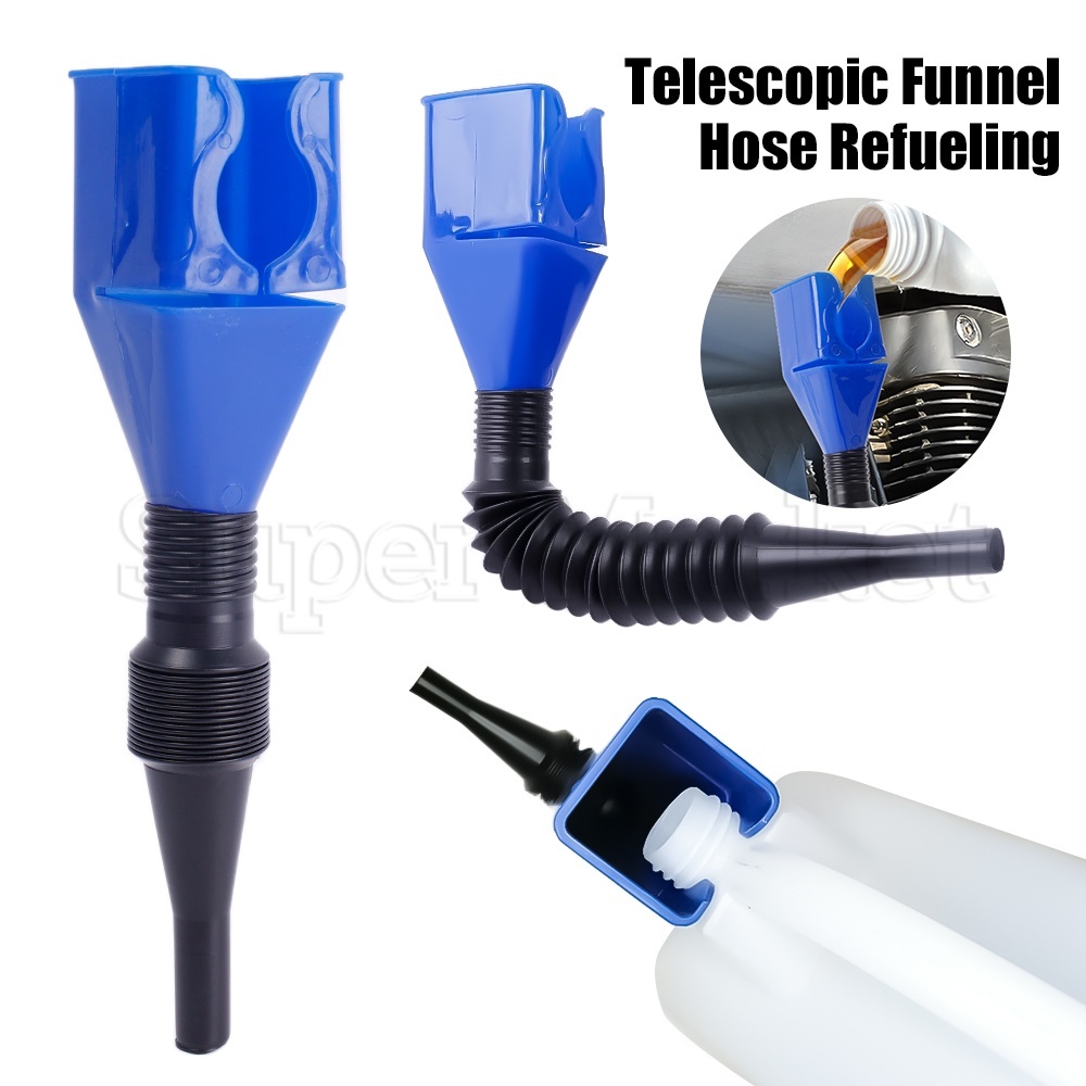 Anti-spill Hands-free Plastic Filling and Pouring Funnel / Portable Folding Telescopic Hose Refueling Funnel / for All Kinds of Gasoline & Liquid/ Motorcycle Accessories