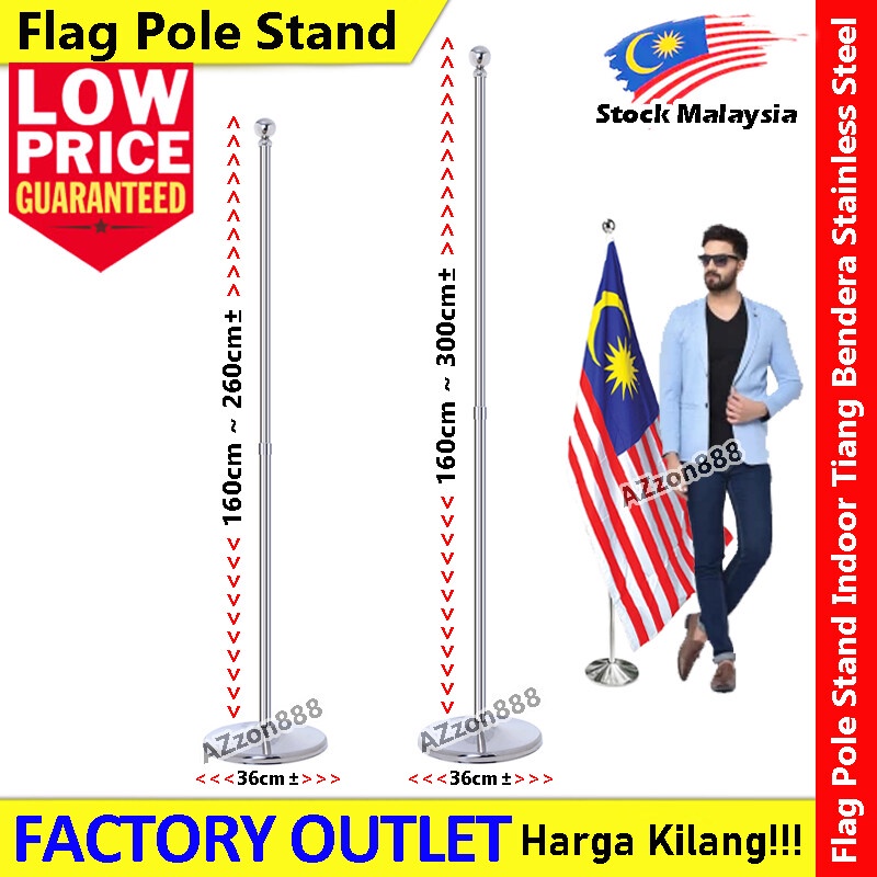 Flag Pole Stand Indoor Tiang Bendera Stainless Steel Flag Pole With Stand #FlagPole #StandFlag #FlagStandOffice