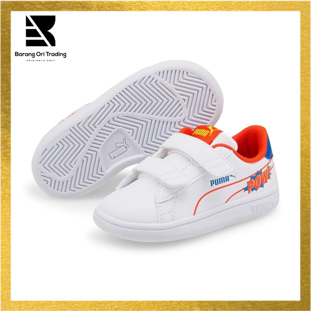 Infant Cute Sneakers - 0 and 4 years old - Baby Shoes - Puma Smash v2 Comics V - Inf Puma White-Cherry - 38314101