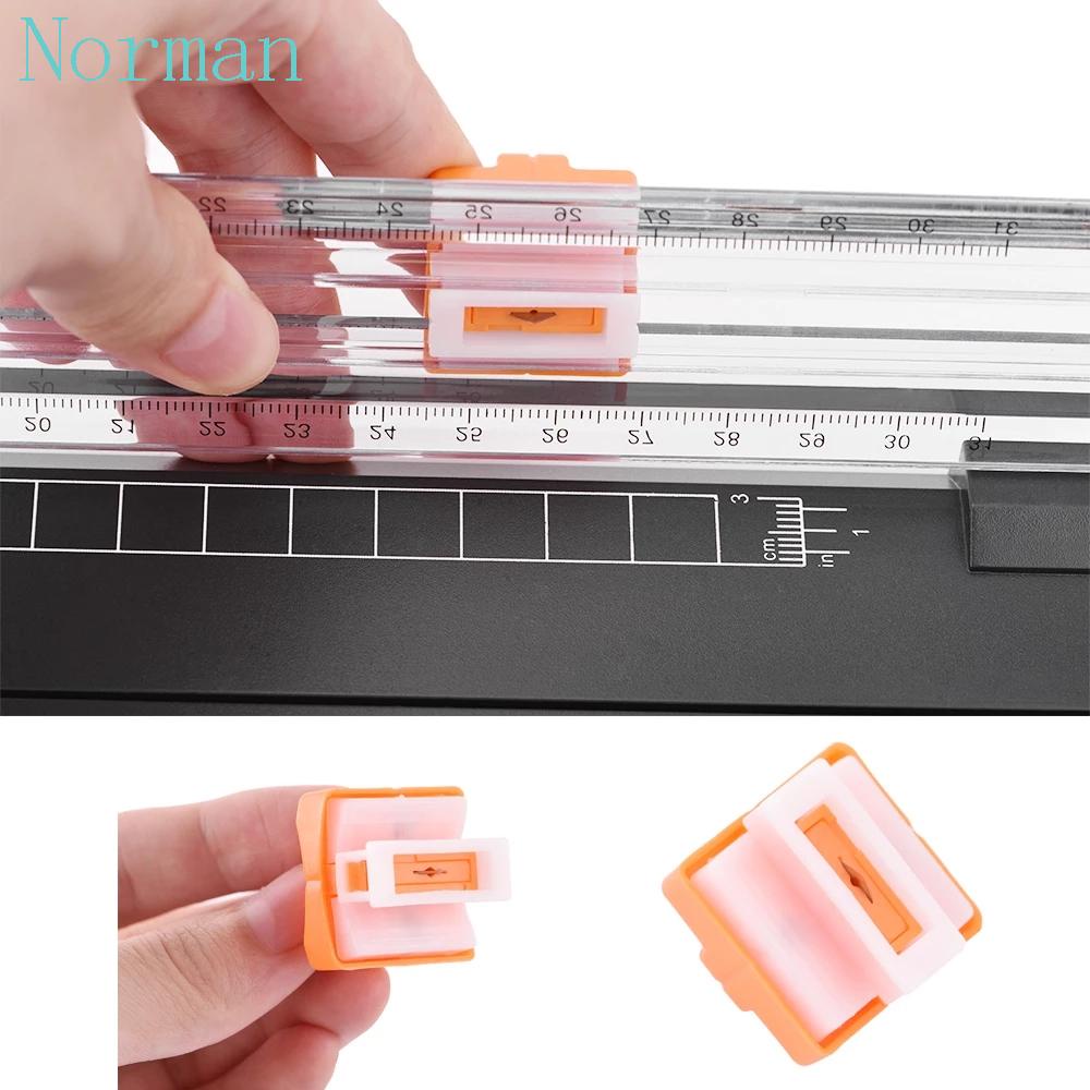 NORMAN Durable Paper Cutter Safety Paper Trimmer Replacement Blade A4 School Office Supply Hidden Plastic Cutting Head/Multicolor