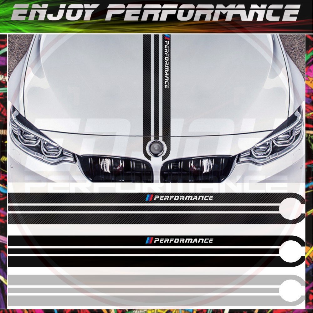 BMW M3 M5 M6 E46 E90 E60 E70 F30 F10 F15 F16 Performance Body Fashion Decorated Carbon Fiber Car Hood Sticker Auto