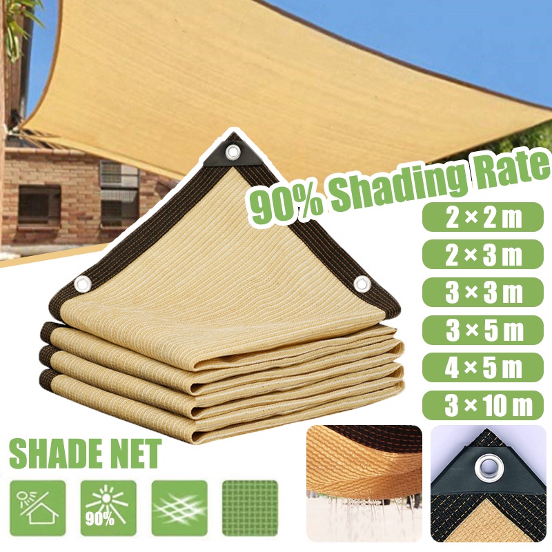 Sun Shade Net Garden Anti-UV Awnings Shade Sail Balcony Sunblock Cloth Smart Weather Net Car Shelter Cover Jaring Hitam