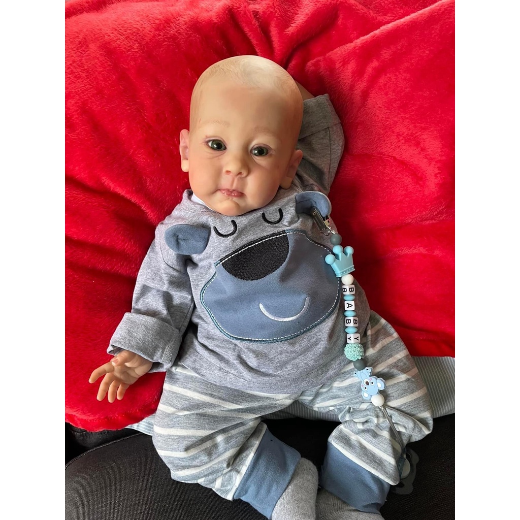 Lifelike Newborn Doll Hulexy 60cm, Handcrafted with Detailed 3D Skin, Veins and Blood Vessels, Perfect Gift for Kids' Role Play