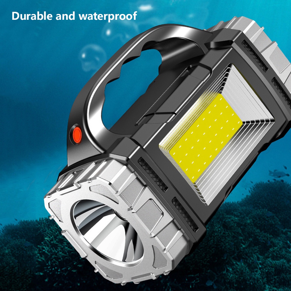 【 New Arrival 】Solar/Rechargeable Multi Function LED Flashlight Emergency Power Supply and USB Charging for Emergency Hiking