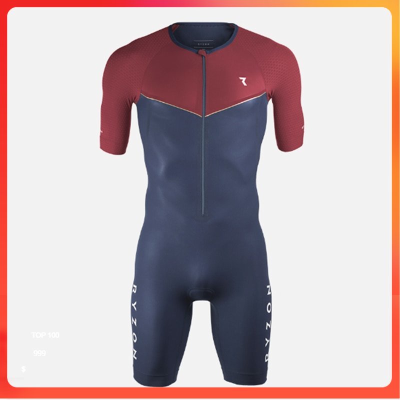 Summer Mens Triathlon Race Suit Short Sleeve One-piece Tights Road Cycling Skinsuit Swim/Run/Bike Speedsuit Ciclismo Mtb