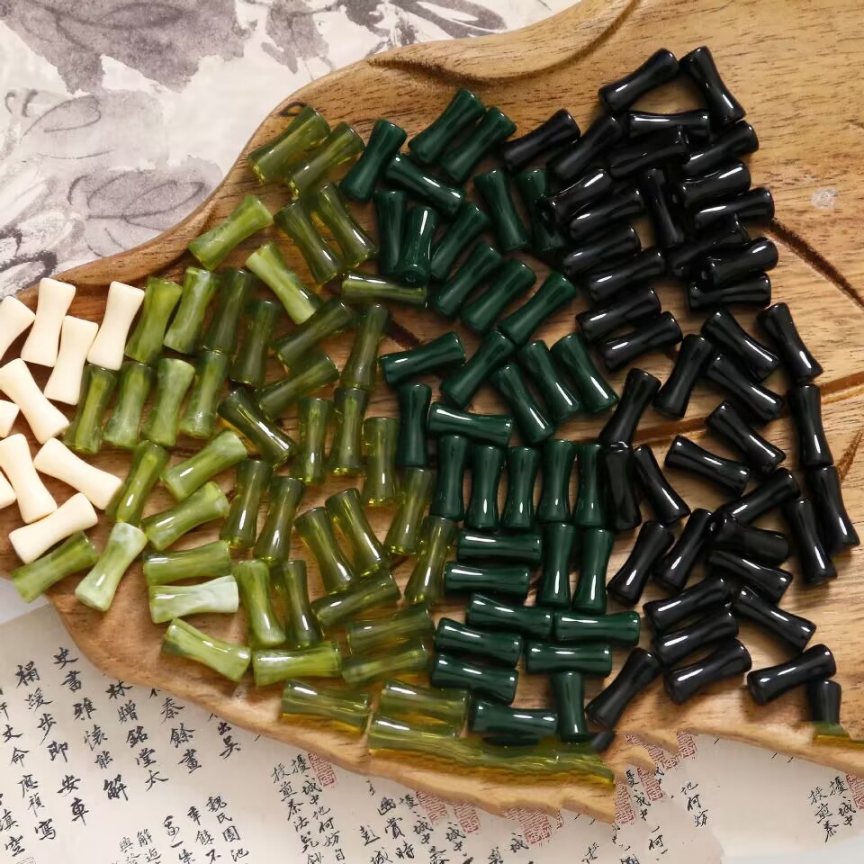 151 竹节散珠管珠直孔亚克力DIY手工串珠手链项链耳饰材料配件Bamboo Loose Beads Tube Straight Hole Acrylic DIY Handmade Beaded Bracelet Necklace Earring Material Accessories