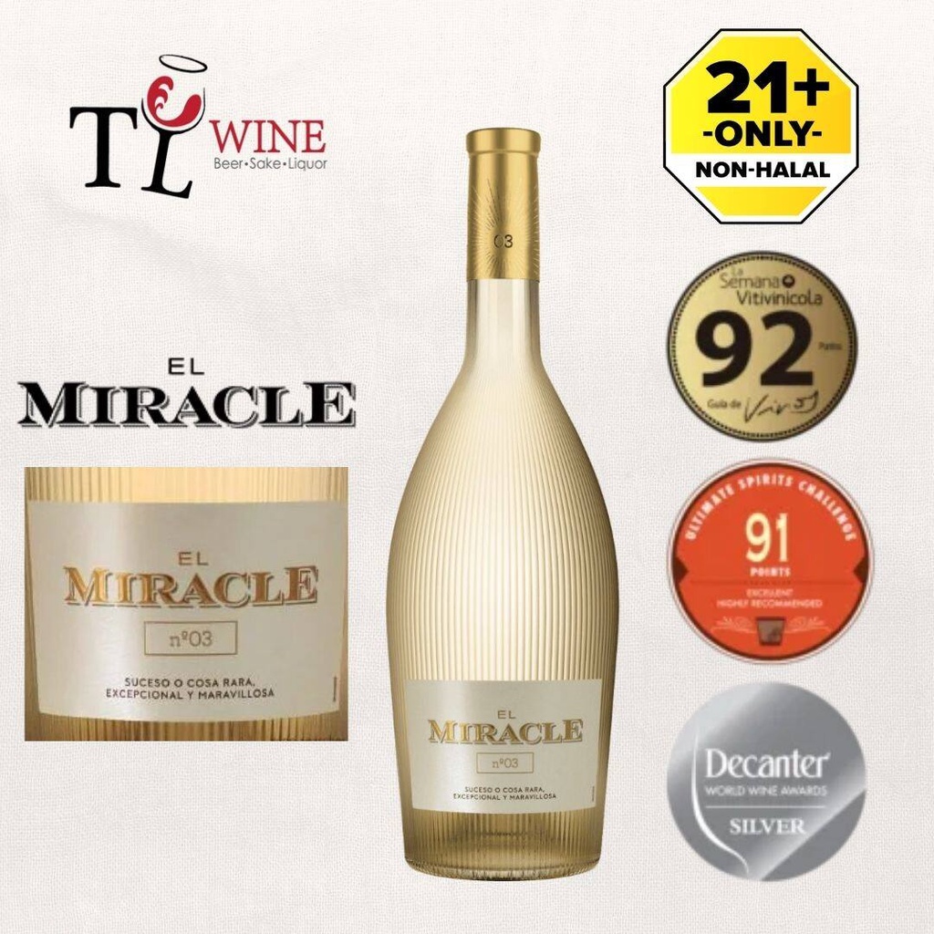 EL Miracle 03 - 750ml White Wine (Alc: 12%) 100% Original ✔Duty paid (Spanish Wine) Bodegas Vicente Gandia - READY STOCK