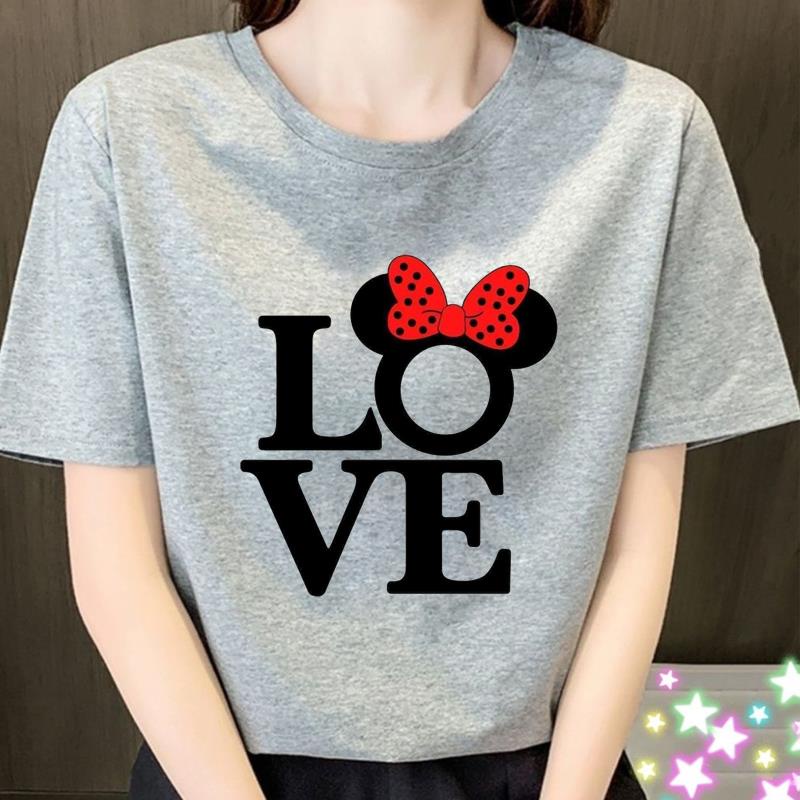 Lovely Letter Sweet Women Clothing Short Sleeve Graphic 90s Cartoon T-shirt Print Tee Top Casual Fashion Basic Lady Clothes