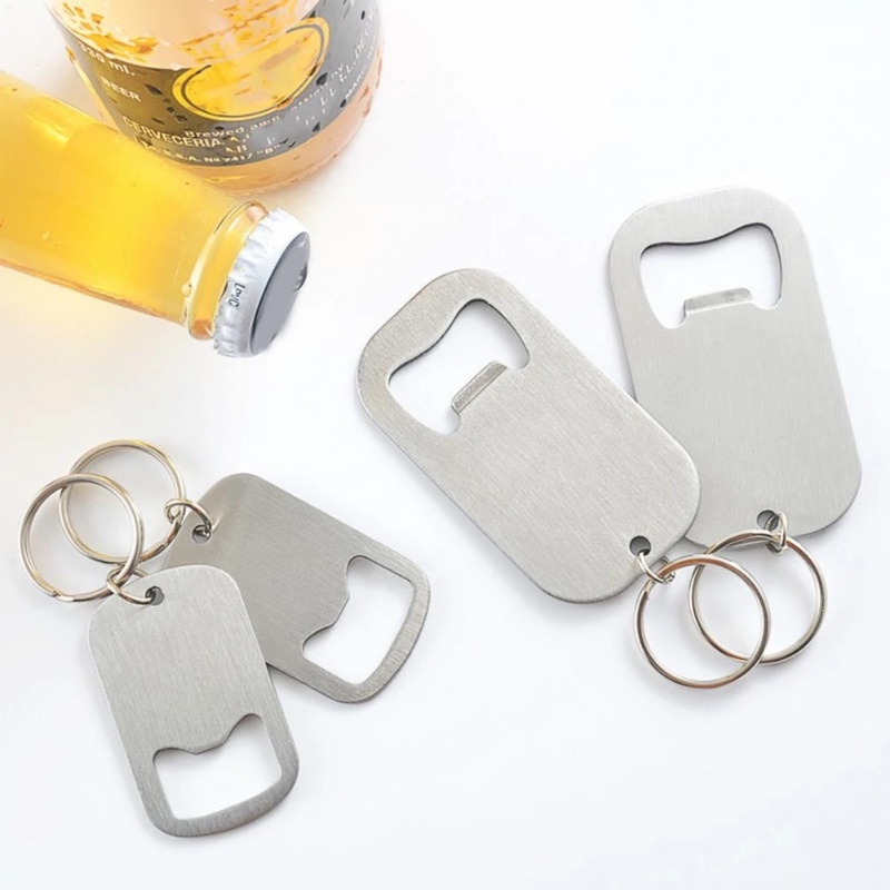 Portable Stainless Steel Bottle Opener Keychain / Creative Simple Labor-saving Soda Drink Beer Opener