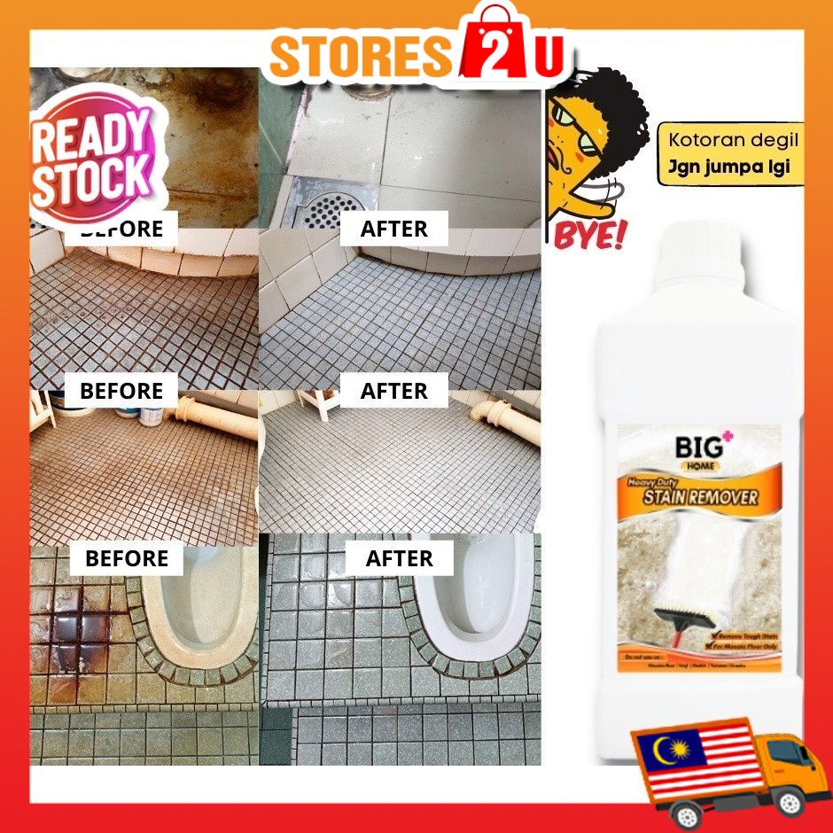 BIG+ Heavy Duty Stain Remover (1000ml) Tile Cleaner Mosaic Toilet Bathroom Cement Removal PENCUCI LANTAI MOZEK SIMEN