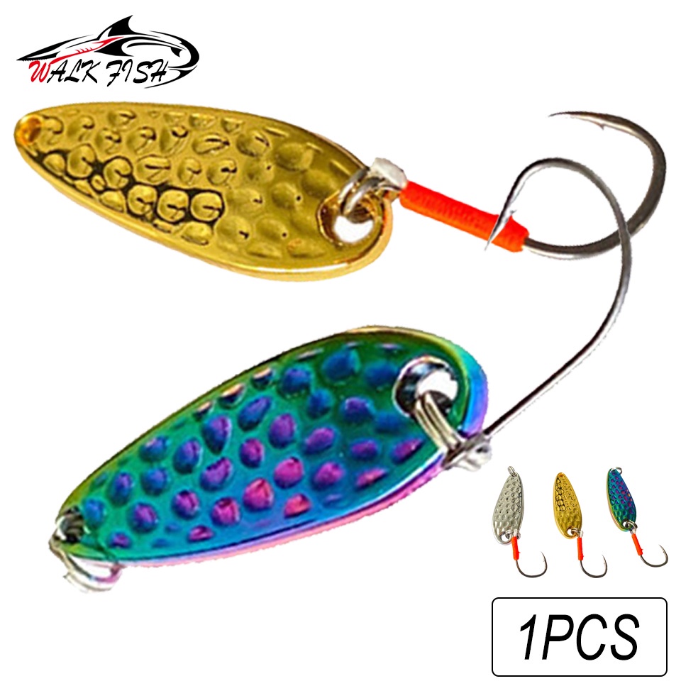 WALK FISH 1PCS Metal Spoon Fishing Lures 2.5g 3.5g 5g Jig Wobbler Hard Baits Sequin Trout Pesca Fishing Tackle