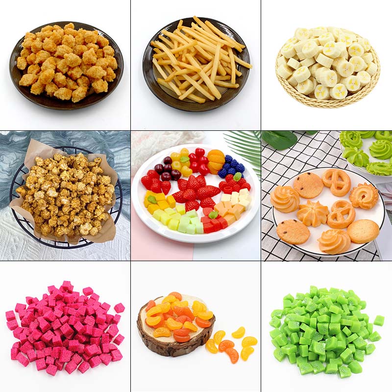 【50 Styles】Realistic Artificial Food Model Fake Vegetables Lifelike Decorative Food Set Fruit Slicing Photo Props Home Kitchen Decoration Children Teaching Props