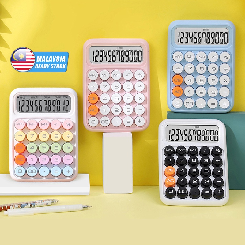 Portable Electronic Calculator 12-Digit LCD Display Calculator Financial Accounting School Office Stationary Supplies