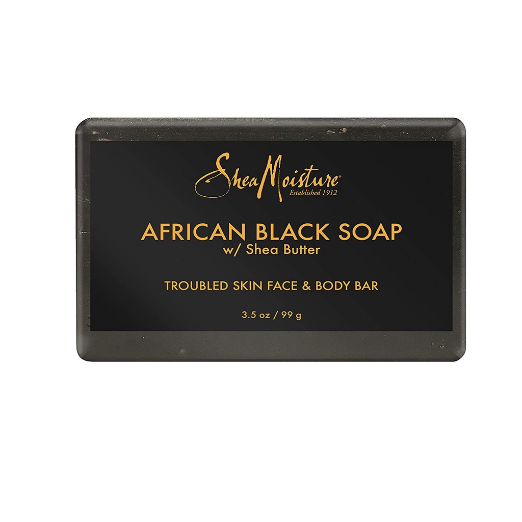 Shea Moisture Face & Body Bar for Oily, Blemish-Prone Acne Prone Skin African Black Soap to Clarify Skin 99g