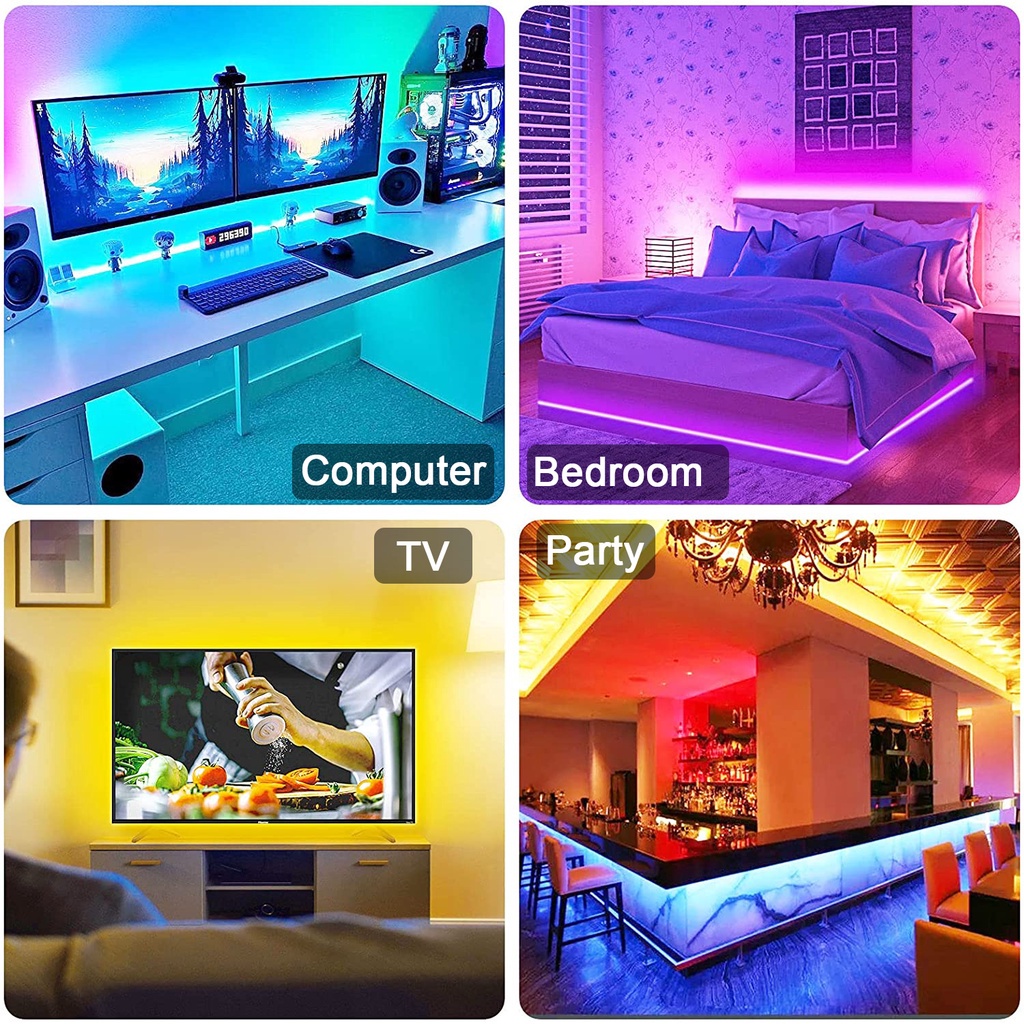 Multi Reliable RGB 5050 Led Strip Light Bluetooth App 5V USB Tape Flexible Ribbon Diode TV Backlight Gaming Room Deco... - Image 4