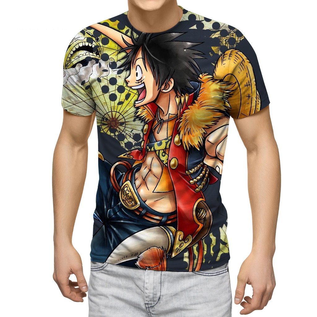 Premium Have Cartoon Anime One Piece Cool Luffy Zoro Print Men's T-Shirt Couple Fashion Street Party Shirt High Quali... - Image 2