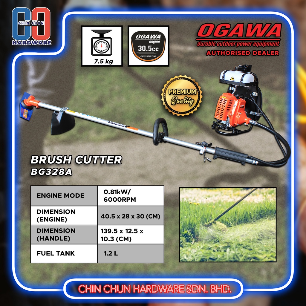 OGAWA BG328AK BRUSH GRASS CUTTER MACHINE|MESIN PEMOTONG RUMPUT|MESIN POTONG RUMPUT|TALI RUMPUT|SUBANG|CHIN CHUN HARDWARE