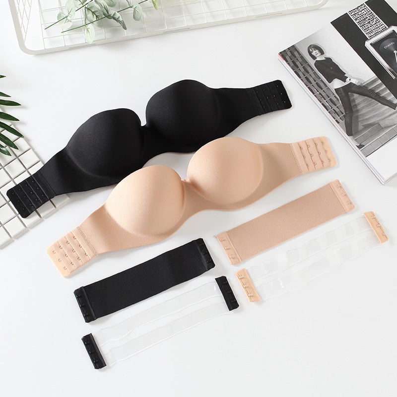 Strapless Backless Bra Gathering Anti-slip Sexy Underwear Women Wedding Dress Tube Top Invisible Half Cup Bra