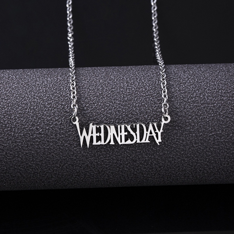 Movie Wednesday around the Wednesday Adams family stainless steel necklace