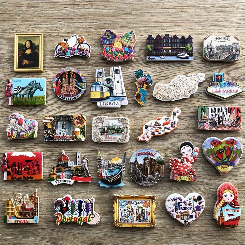 Refrigerator Magnets Refrigerator Stickers Everywhere Magnets Unique Creative Three-Dimensional Tourist Souvenirs UV Home Decoration Stickers Whiteboard Stickers Refriger