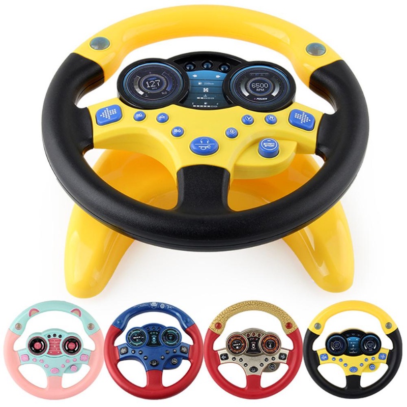 Music Simulation Steering Wheel Toy Baby Stroller Steering Wheel Vocal Training Gift Kids Early Educational Intelligent Toys