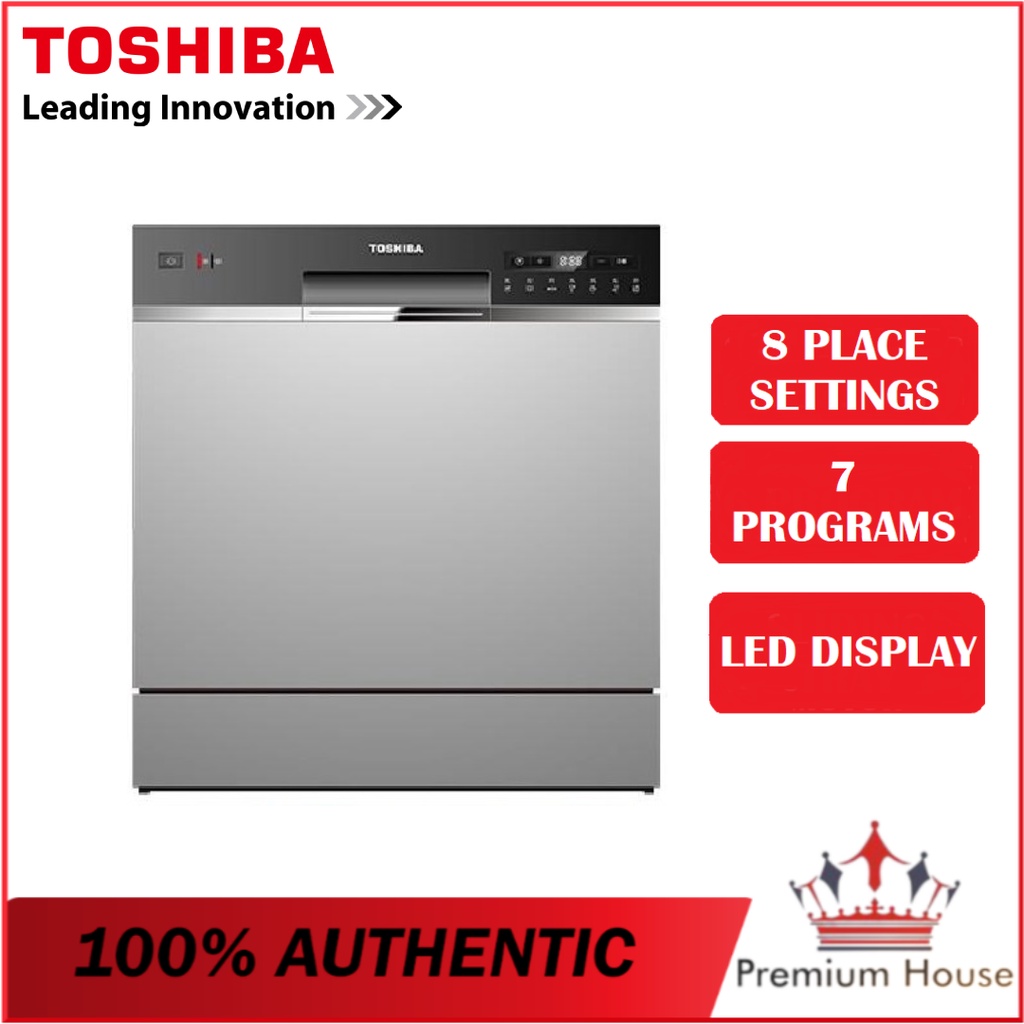 [READY STOCK] TOSHIBA, DW-08T1(S)-MY 8 PLACE SETTING, COUNTER TOP DISHWASHER, WITH UV ANTI BACTERIAL FILTER