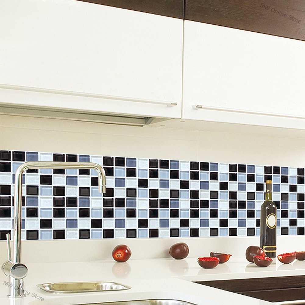 6Pcs Waterproof Self adhesive3D Mosaic Tile Pattern Wall Sticker Kitchen Home Decor MW Online Store