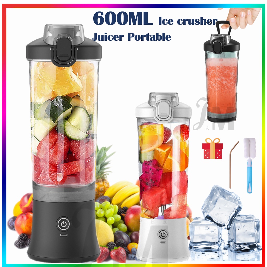 600ML fruit juicer blender, portable rechargeable ice crusher with 4000mAh,  food milkshake multifunctional juice machine, smoothie machine