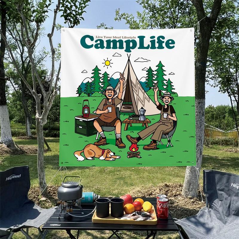 Outdoor Camping Flag -Outdoor Team Logo Design,Perfect outdoor flag for Family Camping - Ideal for Home, Sunshade,Floor, or Wall Use
