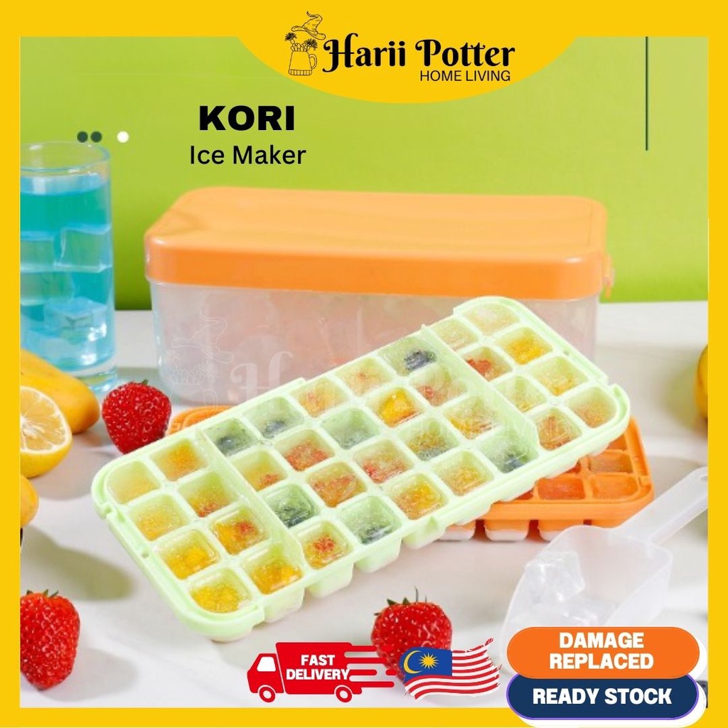 Ice Cube Tray Silicone Ice Cube Tray Mold Maker Bekas Tempat Acuan Ais Batu Bekas Kiub Ais Batu Silicon Mold Acuan Ais