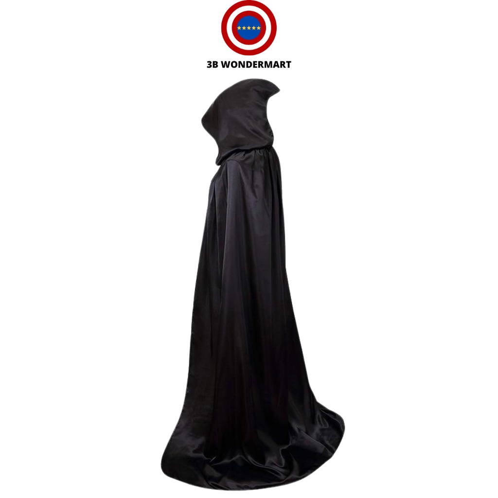 Hooded Halloween Cloak Cape Wizard Vampire Witch Robe Medieval Party Costume Satin Cloth Material