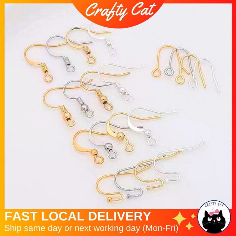 CRAFTYCAT 18K Brass Plated Gold Ear Hook 925 Anti-Sensitive DIY Hypoallergenic Earring Ear Wire Handmade Accessories