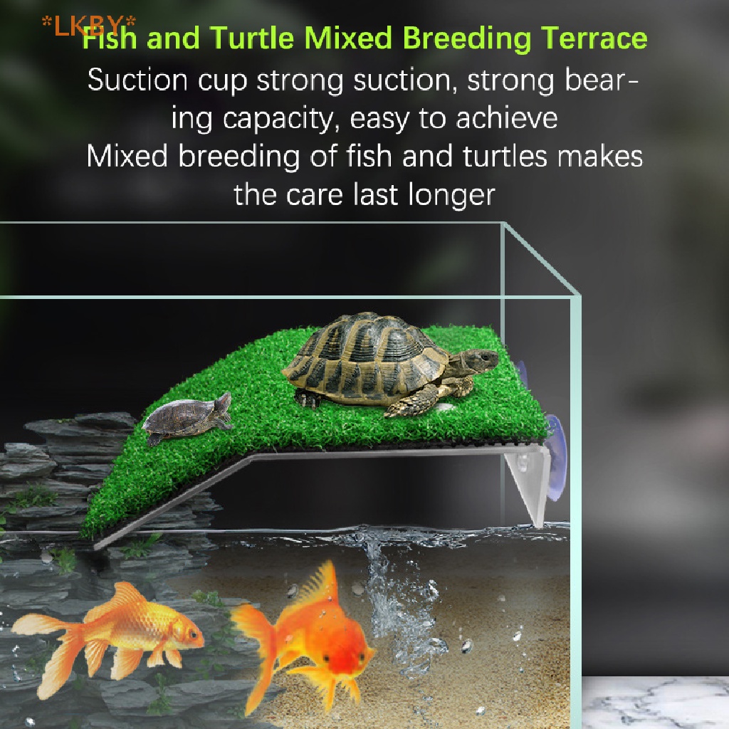 Luckybabys> Aquarium Turtle Terrace Simulation Lawn Habitat Floag Island Decoration new