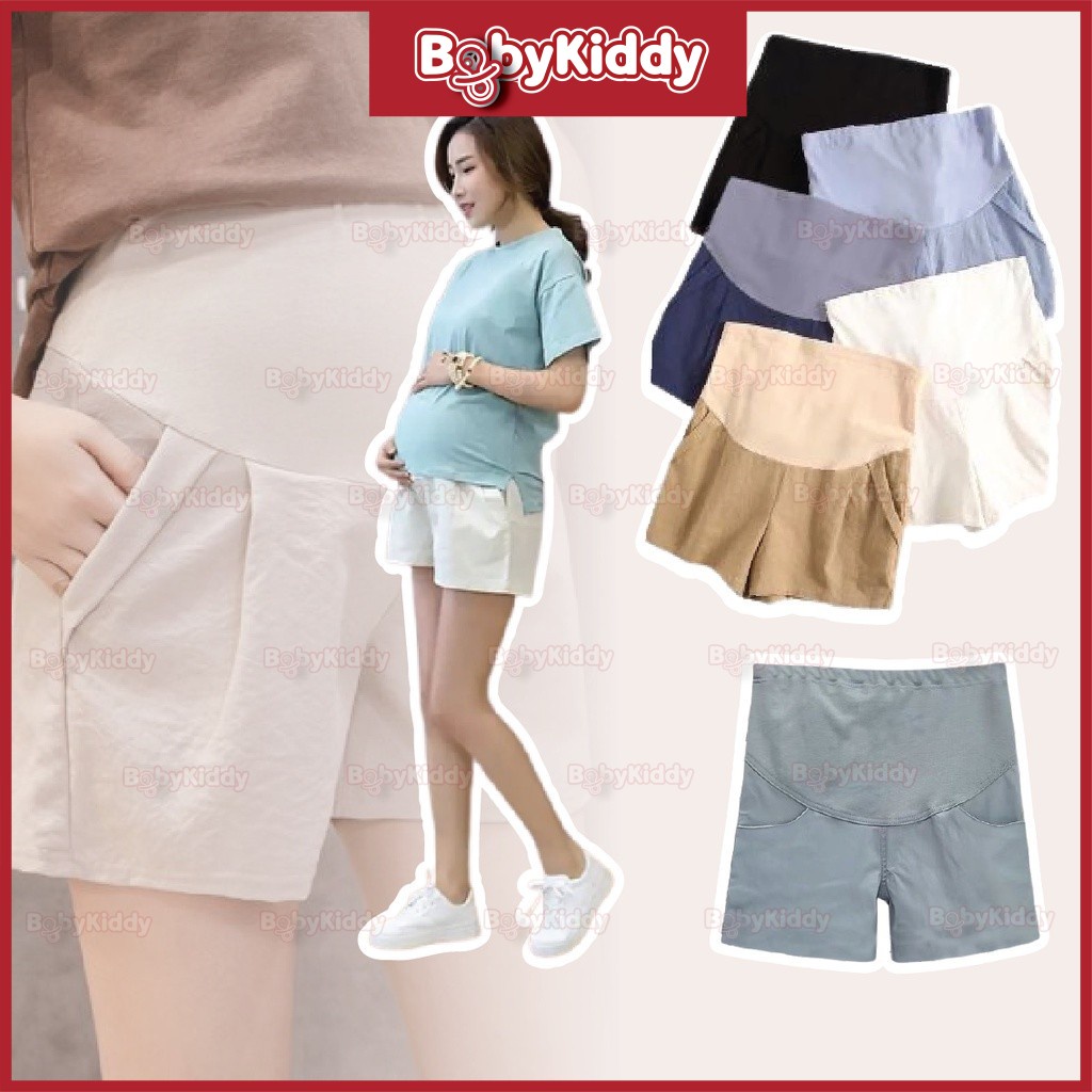 Cotton Linen Maternity Short Pants Pregnancy Mother Wear Clothing Pants Seluar Mengandung