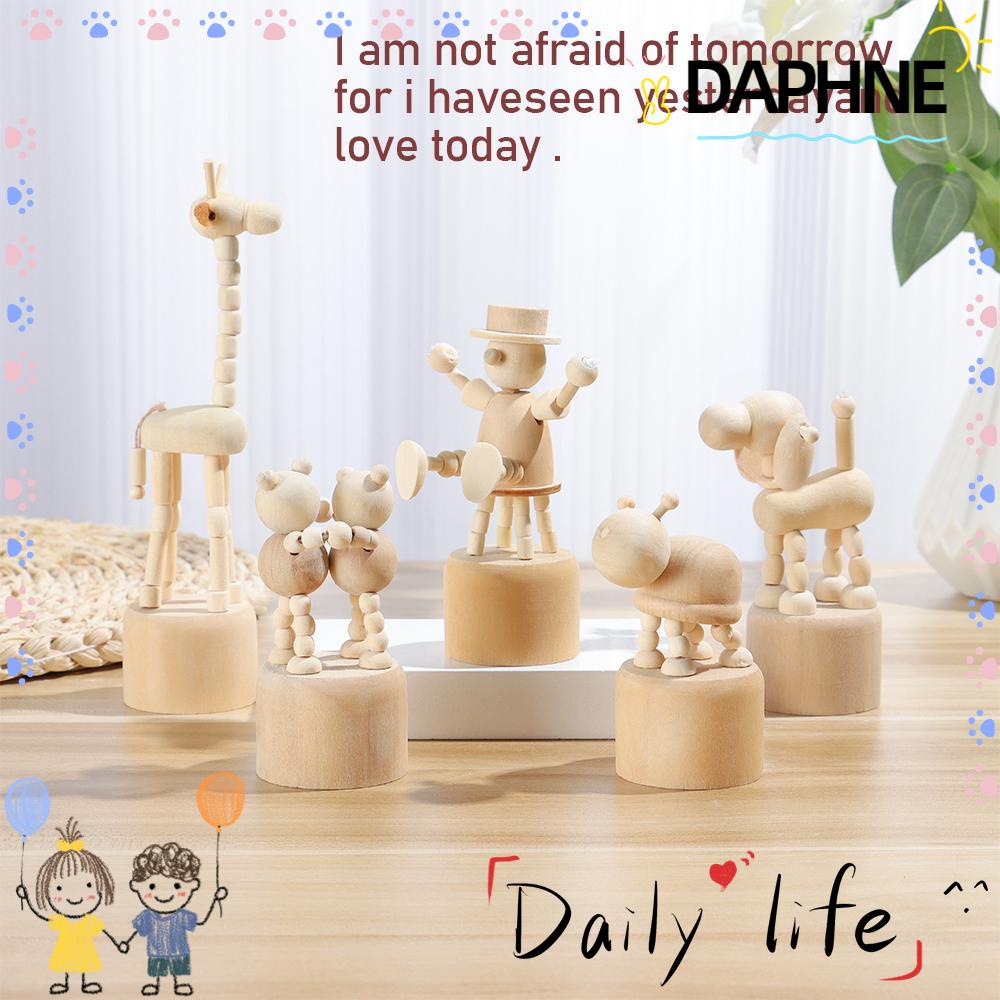 DAPHNE Fun Wooden Animal Ornaments Giraffe Dog Educational Toys Mini Desktop Decor Book Shelf Figurine Home Decoration Personalized Gifts Wood DIY Craft