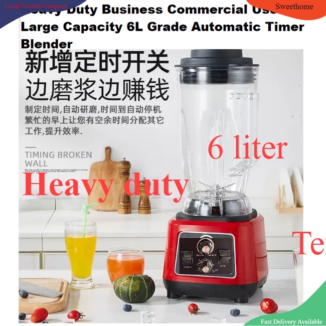 6liter Heavy Duty Commercial Grade Business Use Automatic Timer Blender .Ice Blender Mixer Juicer Pengisar Berat