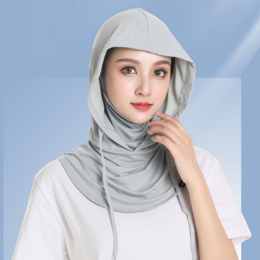 hijab bawal tudung Sunscreen Headscarf Hat Women Summer Thin Style Windproof