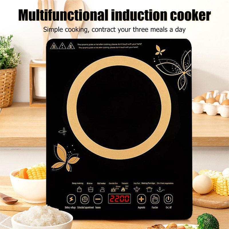 Newest Touch Screen Electric Induction Cooker 2200W Waterproof Black Crystal hotpot cooktop electromagnetic 电磁炉